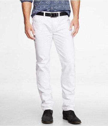 Express Mens Rocco Slim Fit Skinny Leg Jean - White White W28 L30
