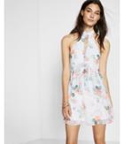 Express Womens Express Womens Petite Floral Print Tiered Edition Fit And Flare Dress
