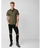 Express Mens Embroidered Patch Military Short