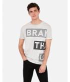Express Mens Express Mens Brand That Unites Wraparound Map Graphic White Crew Neck Tee