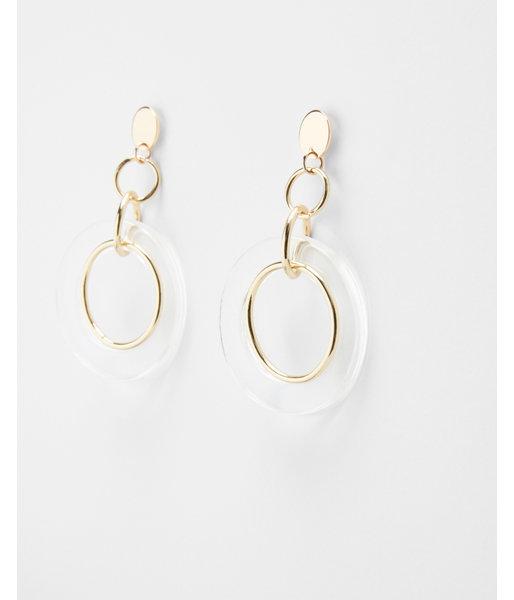 Express Womens Resin Circle Mixed Metal Drop Earrings