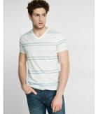 Express Mens Striped Crossover V Neck Tee