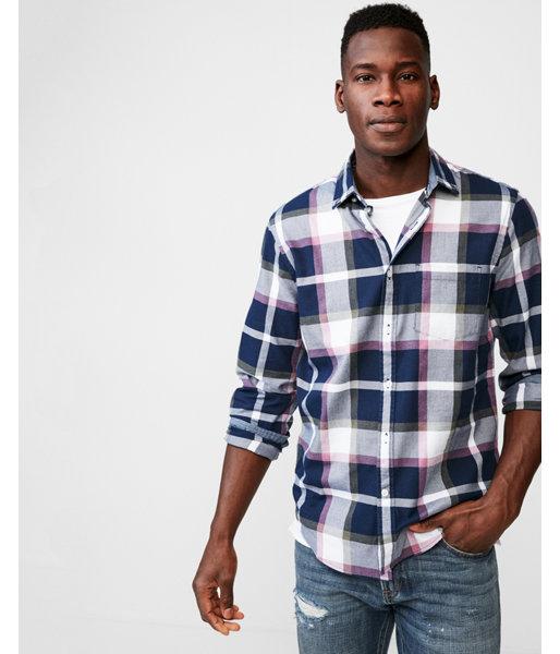 Express Mens Soft Wash Casual Slim Plaid
