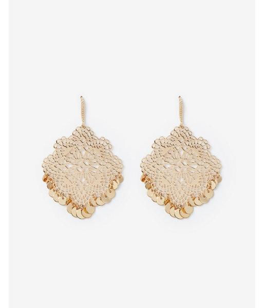 Express Womens Filigree Kite Disc Drop Earrings