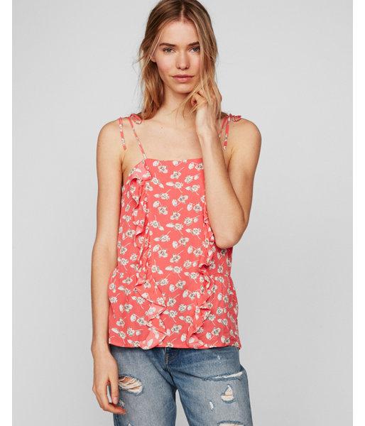 Express Womens Floral Ruffle Tie