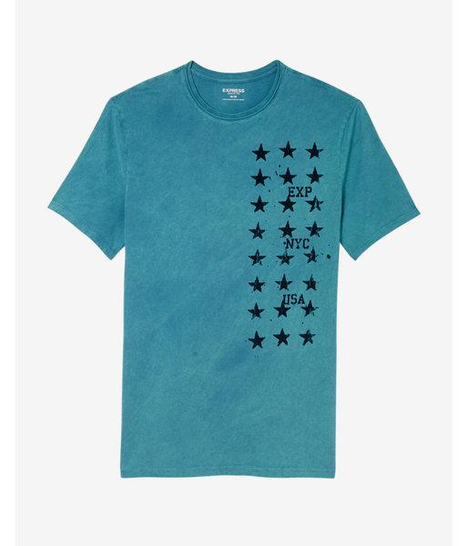 Express Star Print Crew Neck Graphic Tee
