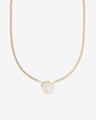 Express Womens Cubic Zirconia Circle Chain Necklace