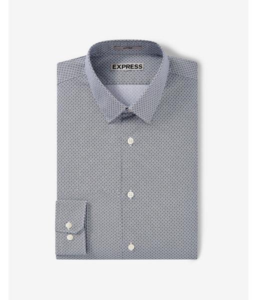 Express Mens Fitted Optical Circle Print Dress