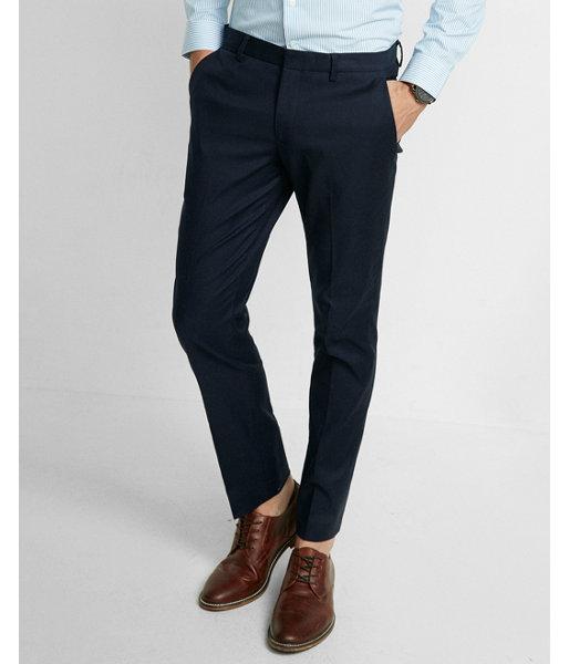Express Mens Skinny Innovator Navy Oxford