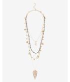 Express Womens Nested Disk And Bead Necklace