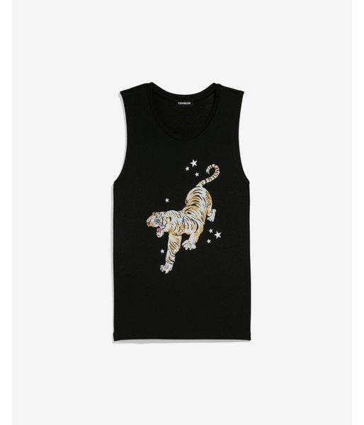 Express Womens Tiger Crew Neck Graphic Tank