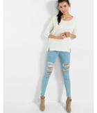 Express Womens Side Zip Hi-lo Hem Crew Neck