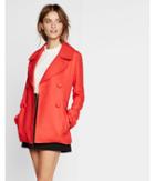 Express Womens Red Twill Peacoat