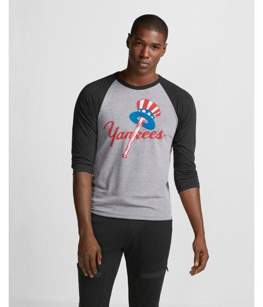 Express Mens Homage Yankees Raglan Tee