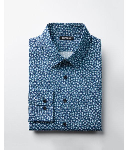 Express Mens Slim Cotton Floral Dress