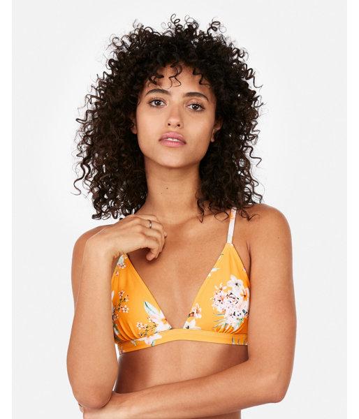 Express Womens Print Minimalist Triangle Bikini Top