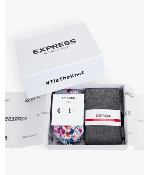 Express Mens Wedding Box Grey Floral