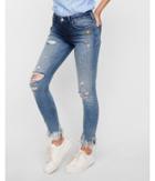 Express Womens Mid Rise Embellished Stretch Ankle Jean