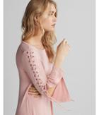 Express Womens Lace-up Bell Sleeve Trapeze Dress
