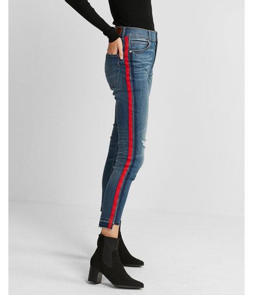 Express High Waisted Stripe Stretch Ankle Jean