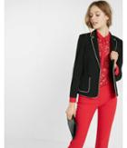 Express Womens 20 Inch Contrast Pipe Detail Jacket