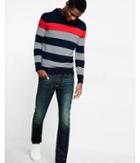 Express Mens Cotton Multi Stripe Pullover Hooded