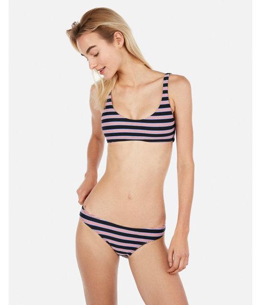 Express Womens Print Scoop Bikini Top