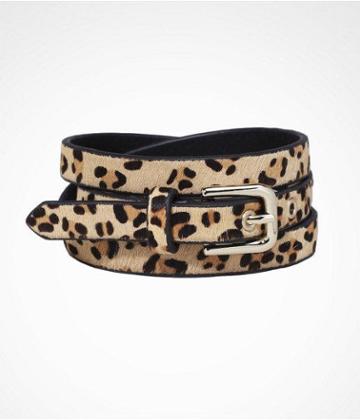 Womens Leopard Skinny Belt
