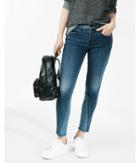 Express Mid Rise Velvet Stripe Stretch Ankle Jean