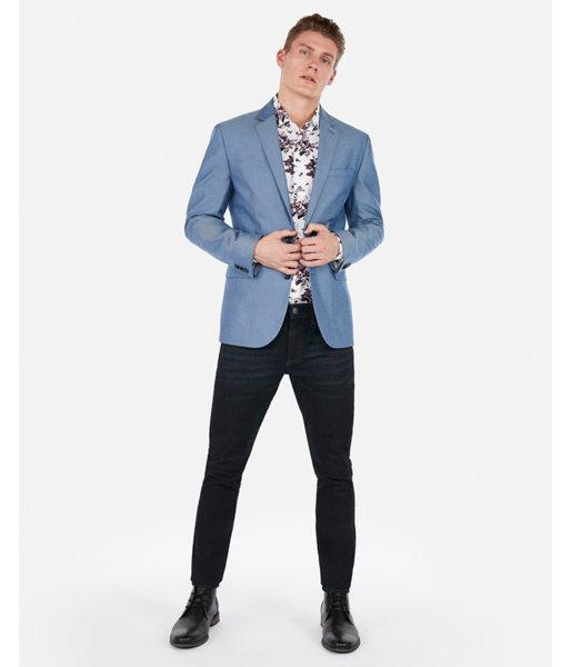 Express Mens Slim Oxford Cotton Blazer