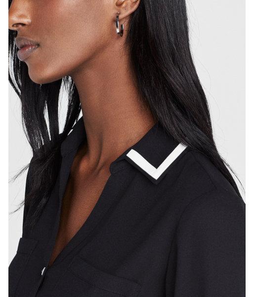 Express Slim Fit Contrast Piped Cuff Portofino