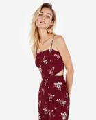Express Womens Floral Printed Cut-out Wide Leg Palazzo Jumpsuit