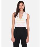 Express Womens Express One Eleven Happy List Graphic Cut-out Tank