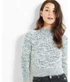 Express Womens Marled Mock Neck Cropped