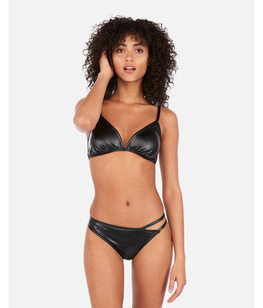 Express Womens Matte Black V-wire Bikini Top