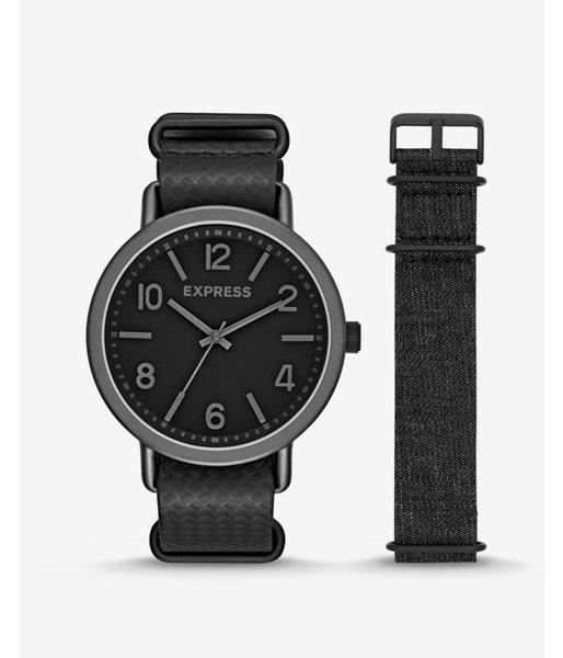 Express Mens Black Analog Watch Gift