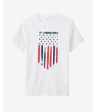 Express Fourth Of July Racing Stripes Crew Neck Graphic Tee