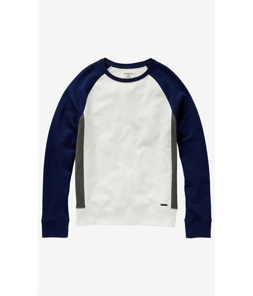 Express Men's Sweatshirts Color Block Fleece Crew Neck