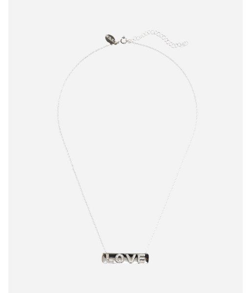 Express Womens Embellished Love Tag Necklace
