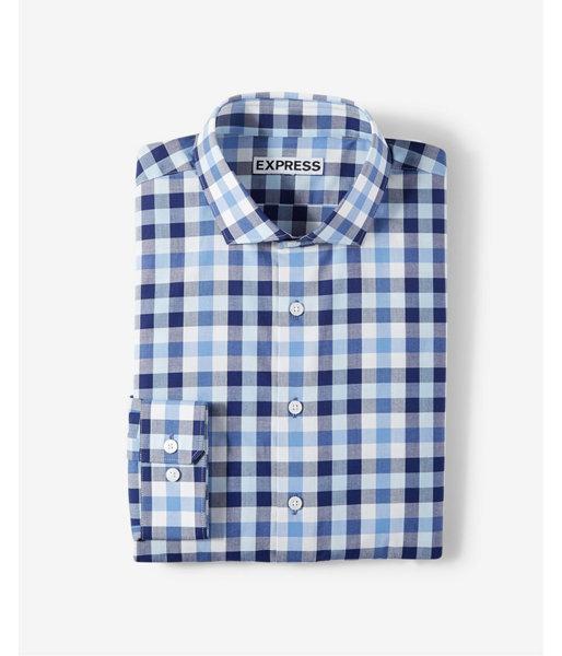Express Mens Extra Slim Fit Plaid Spread Collar Dress