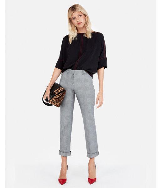 Express Womens Contrast Stitch Cocoon Top