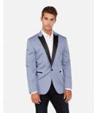 Express Mens Express Mens Slim Light Blue Cotton Performance Stretch Tuxedo Jacket