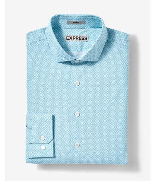 Express Mens Slim Fit Small Print Cotton Dress