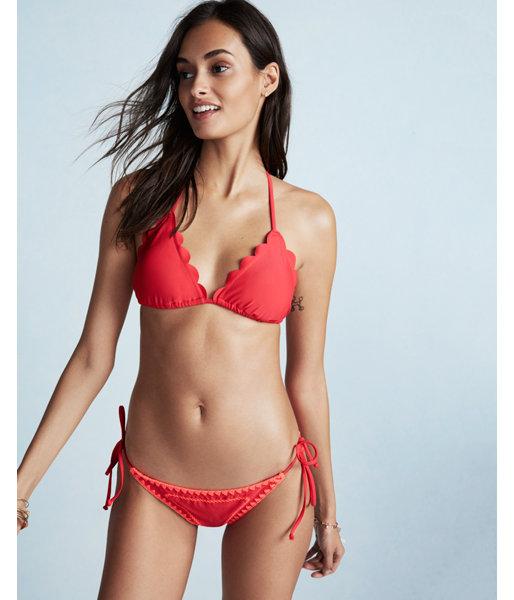 Express Womens Scalloped Adjustable Triangle Bikini Top