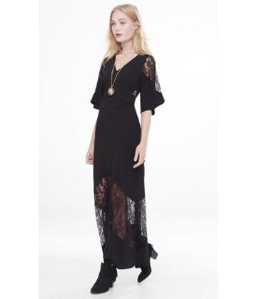 Express Express Women's Dresses Black Lace Inset