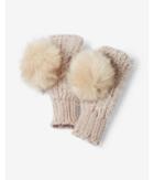 Express Womens Knit Faux Fur Pom Arm Warmer Gloves