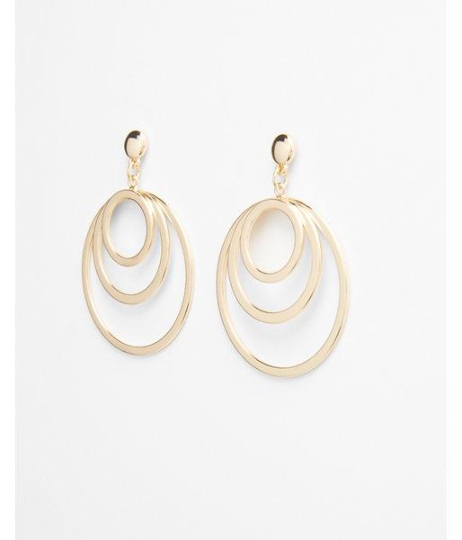 Express Womens Triple Circle Post Back Drop Earrings