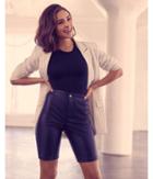 Express Womens Olivia Culpo High Waisted Faux Leather Bermuda