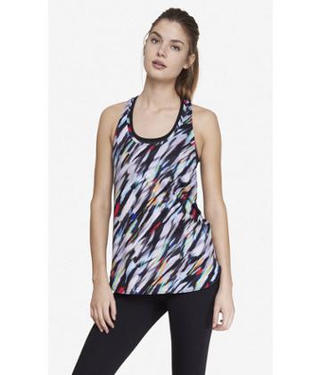 Express Express Womens Bright Feather Print Exp Core Relaxed Tank