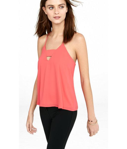 Express Women's Camis Sour Cherry Cutout Zip Back Cami